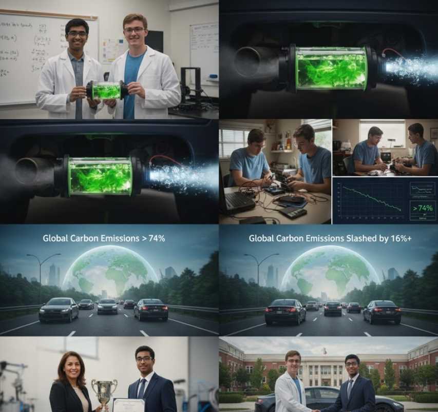 مراهقون من بنسلفانيا يخترعون فلتر عادم يعمل بالطحالب