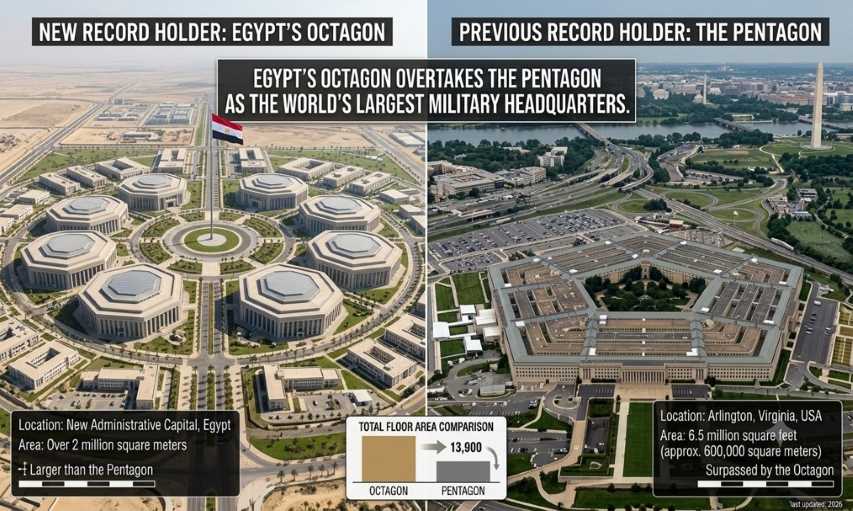 Egypt’s Octagon Overtakes the Pentagon as the World’s Largest Military Headquarters