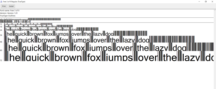 Install Barcode Font