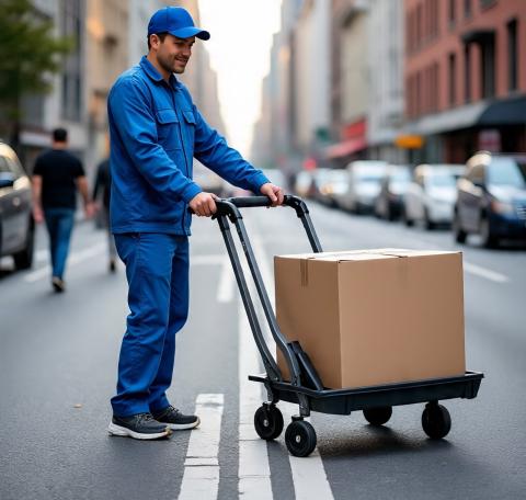 Folding Package Carrier with Wheels