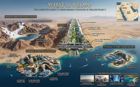ما هو مشروع نيوم؟ الدليل الشامل لمشروع المملكة العربية السعودية الطموح الذي تبلغ قيمته تريليون دولار