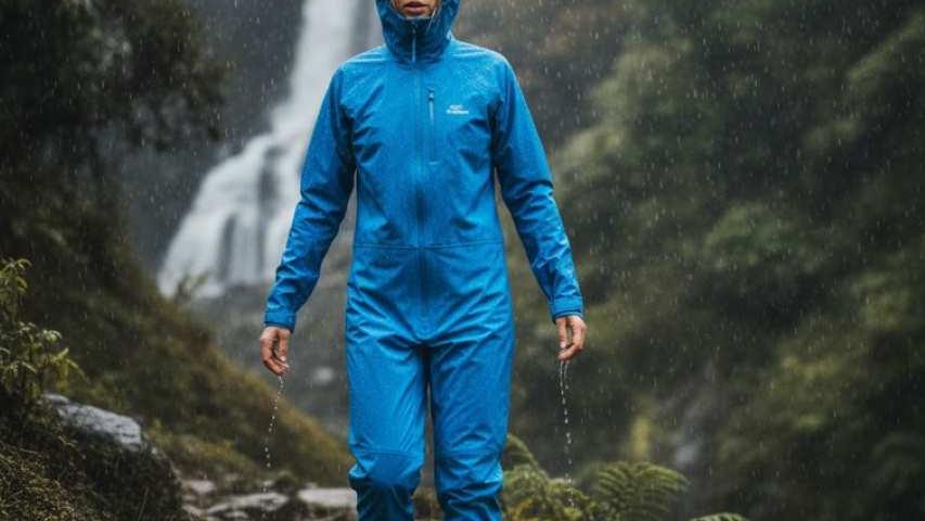 سترة مقاومة للماء مع بنطال مدمج