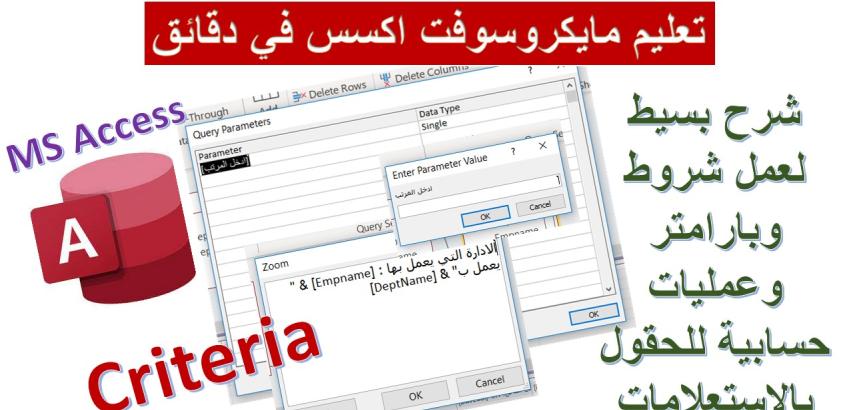 استخدام المعايير ومعلمات الاستعلام في مايكروسوفت اكسس