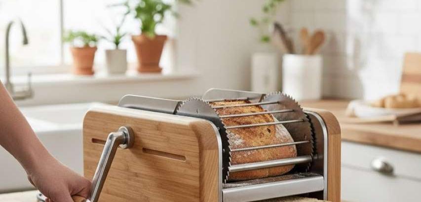 Manual Bread Slicer with Hand Crank